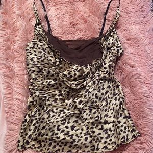 Leopard Cami with built in sheer bra